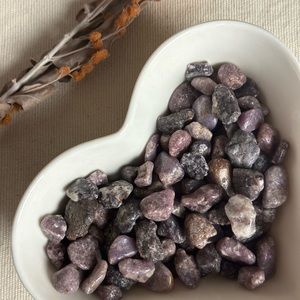 🍒 5 for $11 Lepidolite raw tumbled crystal